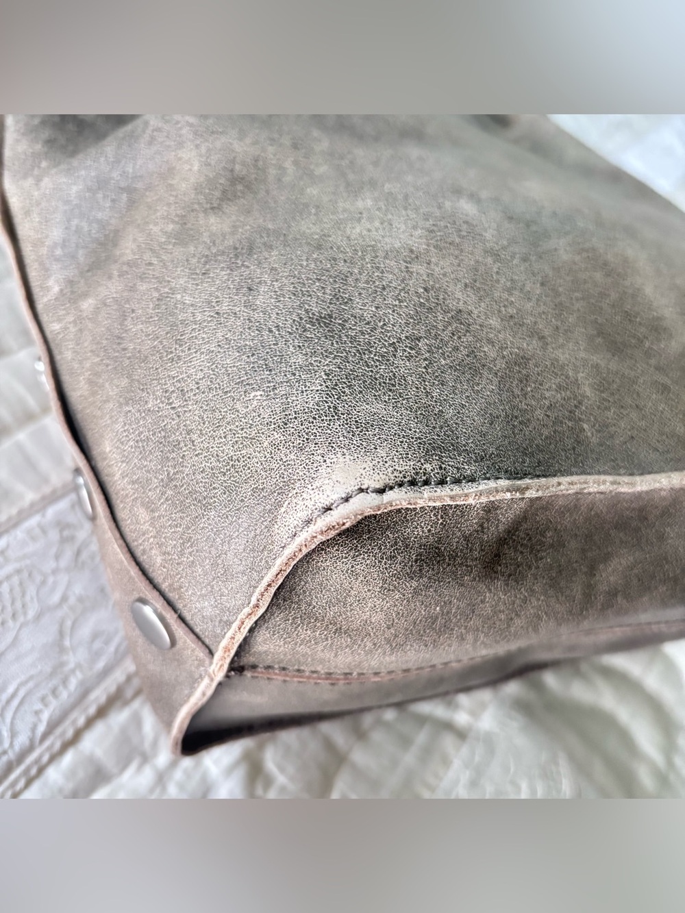 Hammitt | Leather Oliver Tote Bag Purse | Pewter with Silver Hardware - Picture 9 of 16